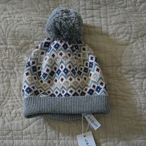 Janie and Jack Gray Patterned Kids Beanie